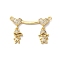 Brass Pave Cubic Zirconia Pendants, Cadmium Free & Lead Free, Heart with Girl and Boy, Real 16K Gold Plated, 18x28x3.5mm, Hole: 1.2mm