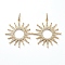 Brass Micro Pave Clear Cubic Zirconia Solar Eclipse Pendants, Sun, Golden, 37x34.5x2.5mm, Hole: 3x5.5mm