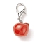 3D Resin Apple Pendant Decorations, with Alloy Lobster Claw Clasps, Clip-on Charms, for Keychain, Purse, Backpack Ornament, Stitch Marker, Teacher's Day Theme, Red, 31mm