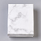 Paper Cardboard Jewelry Boxes, Rectangle, with Black Sponge inside, White, 9.1x7.1x2.8cm, Inner Size: 8.5x6.4cm