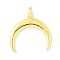 Brass Pendants, Crescent Moon, Rack Plating, Cadmium Free & Lead Free, Long-Lasting Plated, Golden, 13.5x12x1.5mm, Hole: 1.6mm