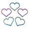 Rainbow Color 201 Stainless Steel Linking Rings, Cadmium Free & Nickel Free & Lead Free, Heart, 32.5x38x1.5mm
