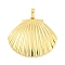 Rack Plating Brass Pendants, Cadmium Free & Lead Free, Long-Lasting Plated, Shell Charms, Real 18K Gold Plated, 31x33x4.5mm, Hole: 5x3.5mm