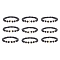 9Pcs 9 Style Bear & Cross & Moon & Crown & Heart & Butterfly Brass Beaded Stretch Bracelets Set, Natural Lava Rock Essential Oil Stackable Bracelets for Women, Golden, Inner Diameter: 2-1/8 inch(5.45cm), 1Pc/style