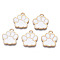 Alloy Enamel Pendants, Cadmium Free & Lead Free, Dog Paw Prints, White, 17.5x16x1.5mm, Hole: 2mm