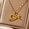 Shiny Romantic Hollow Love Cupid Arrow Elegant Brass Cubic Zirconia Pendant Necklaces, Dapped Chain Necklace for Women, Golden, 15.75 inch(40cm)