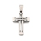 201 Stainless Steel Pendants, Cross Charm, Stainless Steel Color, 30.5x21x4mm, Hole: 4.5x8.5mm