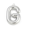 304 Stainless Steel Pendants, Letter Charm, Letter G, 38x24.5x6mm, hole: 2.2mm