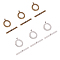 Tibetan Style Toggle Clasps, Mixed Color, 7.4x7.3x2.5cm, Ring: 17x21mm, Bars: 29mm, hole: 2mm, 30sets/color, 60sets