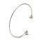 Non-Tarnish 304 Stainless Steel Open Cuff Torque Bangles for Women, Stainless Steel Color, Inner Diameter: 2-1/4x2-5/8 inch(5.8x6.8cm)