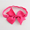 Elastic Baby Headbands, Bows for Girls, Cloth, Cerise, 110mm