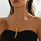 Middle Eastern Brass Beads Tassel Earrings & Necklaces Sets for Women, Golden