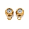 304 Stainless Steel Tube Bails, with Rubber Plug, Round, Ion Plating(IP), Golden, 5.5x4x3.5mm, Hole: 0.5mm & 1.2mm