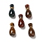 Natural Ocean Jasper Perfume Bottle Pendants, with Golden Tone Stainless Steel Findings, Essentail Oil Diffuser Charm, for Jewelry Making, 34.5~35.5x16.5~18mm, Hole: 2mm