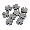 Brass Beads, Cadmium Free & Nickel Free & Lead Free, Clover, Gunmetal, 10x10x2.5mm, Hole: 1.2mm