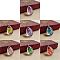 Transparent Glass and Dried Flower Pendants, for DIY Jewelry Making, with Brass Findings, Teardrop, Platinum, Mixed Color, 30x20x10mm