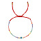 Glass Seed Beaded Braided Bead Bracelets, Resin Evil Eye Jewelry for Women, Colorful