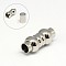 Tarnish Resistant 304 Stainless Steel Magnetic Clasps with Glue-in Ends, Column with Round, 18x7.5mm, Hole: 4mm