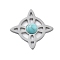 Synthetic Turquoise Pendants, Trinity Knot Charms, with 304 Stainless Steel Settings, Stainless Steel Color, Stainless Steel Color, 19.5x19.5x3mm, Hole: 1mm