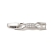 Bowknot Rack Plating Brass Clear Cubic Zirconia Watch Band Clasps, Cadmium Free & Lead Free, Long-Lasting Plated, Platinum, 33x5.5x4mm, Hole: 3x3mm