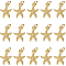 30Pcs Electroplated Alloy Charms, Long-Lasting Plated, with Brass Jump Ring, Starfish/Sea Stars, Golden, 14.5x11x3mm, Hole: 3.5mm, 30pcs