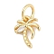 Brass Micro Pave Cubic Zirconia Pendants, Coconut Tree Charms, Lead Free & Cadmium Free, Long-Lasting Plated, Rack Plating, with Jump Ring, Real 18K Gold Plated, 10.5x7.5x2mm, Hole: 3mm