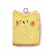 Opaque Resin Pendants, Bread Charms, with Platinum Iron Loop, Light Khaki, 26.5x18.5x8.5mm, Hole: 1.8mm