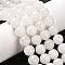 Natural White Jade Bead Strands, Round, White, 12mm, Hole: 1.5mm, about 32pcs/strand, 15.3 inch