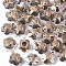 Glass Pendants, with Light Gold Plated Brass Ice Pick Pinch Bails, Flower with Tree of Life, Light Grey, 16~17x14x9mm, Hole: 1.2mm