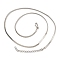 Brass Flat Snake Chain Necklaces for Women, Real Platinum Plated, 17.80~17.91 inch(45.2~45.5cm)