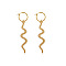 Alloy Hoop Earrings, Snake, Golden, 70mm