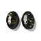 Handmade Lampwork Beads, Oval, Black, 24~25x17x9~10mm, Hole: 1.2~1.4mm