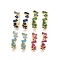Cubic Zirconia Star Cuff Earrings, Real 18K Gold Plated Brass Jewelry for Non Piercing, Lead Free & Cadmium Free, Mixed Color, 16x13x5mm, Inner Diameter: 9mm