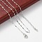 Brass Link Chain Necklaces for Women, with 304 Stainless Steel Lobster Clasp, Rack Plating, Lead Free & Cadmium Free, Long-Lasting Plated, Platinum, 18.01 inch(45.75cm)