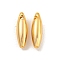 Brass Pendants, Real 18K Gold Plated, Rice, 10x3mm, Hole: 0.9mm