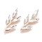 Alloy Glass Rhinestone Cabochons, Crystal, Golden, 37x16x4.5mm