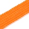 Transparent Glass Beads Strands, Faceted, Frosted, Rondelle, Dark Orange, 2.9~3.3mm, Hole: 1mm, about 144~150pcs/strand, 35~37cm