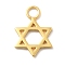 925 Sterling Sliver Pendants, Golden, with 925 Stamp, Star of David, 15.5x10.5x1mm, Hole: 2.5mm
