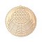 Rack Plating Brass Filigree Pendants, Long-Lasting Plated, Cadmium Free & Nickel Free & Lead Free, Flat Round with Flower, Light Gold, 31x30x0.3mm, Hole: 0.9mm