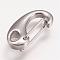 Tarnish Resistant 304 Stainless Steel Push Gate Snap Keychain Clasp Findings, Stainless Steel Color, 18.5x5.5x9mm, Hole: 3x4mm