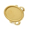 304 Stainless Steel Ring Components, Pad Ring Settings, Oval, Ion Plating(IP), Real 18K Gold Plated, Tray: 25x18mm, Oval: 28x21mm, Inner Diameter: 18mm