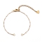 Glass Seed Beaded Link Bracelet Making, with Stainless Steel Chain and Lobster Claw Clasps, Blanched Almond, 6-1/4 inch(16cm)