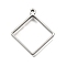 304 Stainless Steel Pendants, Rhombus, 32.5x29x3mm, Hole: 2mm
