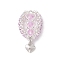 Glass Seed Beaded Hot Air Balloon Pendants, with Alloy Heart Charms and 304 Stainless Steel Open Jump Rings, Violet, 33.5x16.5~19.5x6.5mm, Hole: 1.5mm