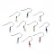 304 Stainless Steel Earring Hooks, Ear Wire, with Acrylic Beads and Horizontal Loop, Mixed Color, 19.5x18.5mm, Hole: 2mm, 22 Gauge, Pin: 0.6mm