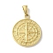 Ion Plating(IP) 304 Stainless Steel Pendants, Flat Round with Compass Charm, Golden, 26x22.5x3mm, Hole: 7x3mm