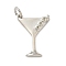 Brass Micro Pave Cubic Zirconia Pendants, Goblet Charms, Long-Lasting Plated, Cadmium Free & Lead Free, Rack Plating, with Jump Ring, Platinum, 17.5x13x2.5mm, Hole: 3.6mm