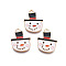 Christmas Alloy Enamel Pendants, Cadmium Free & Lead Free, Light Gold, Snowman, White, 21x16x1.5mm, Hole: 1.8mm