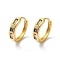 Rack Plating Brass Micro Pave Cubic Zirconia Hoop Earrings, Cadmium Free & Lead Free, Long-Lasting Plated, Golden, 15x15.5x4.5mm