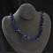 Natural Sodalite Chip Beaded Necklaces for Men Women, with Alloy Lobster Claw Clasps and Iron Chain Extender, Silver, 15.87~16.14 inch(40.3~41cm)